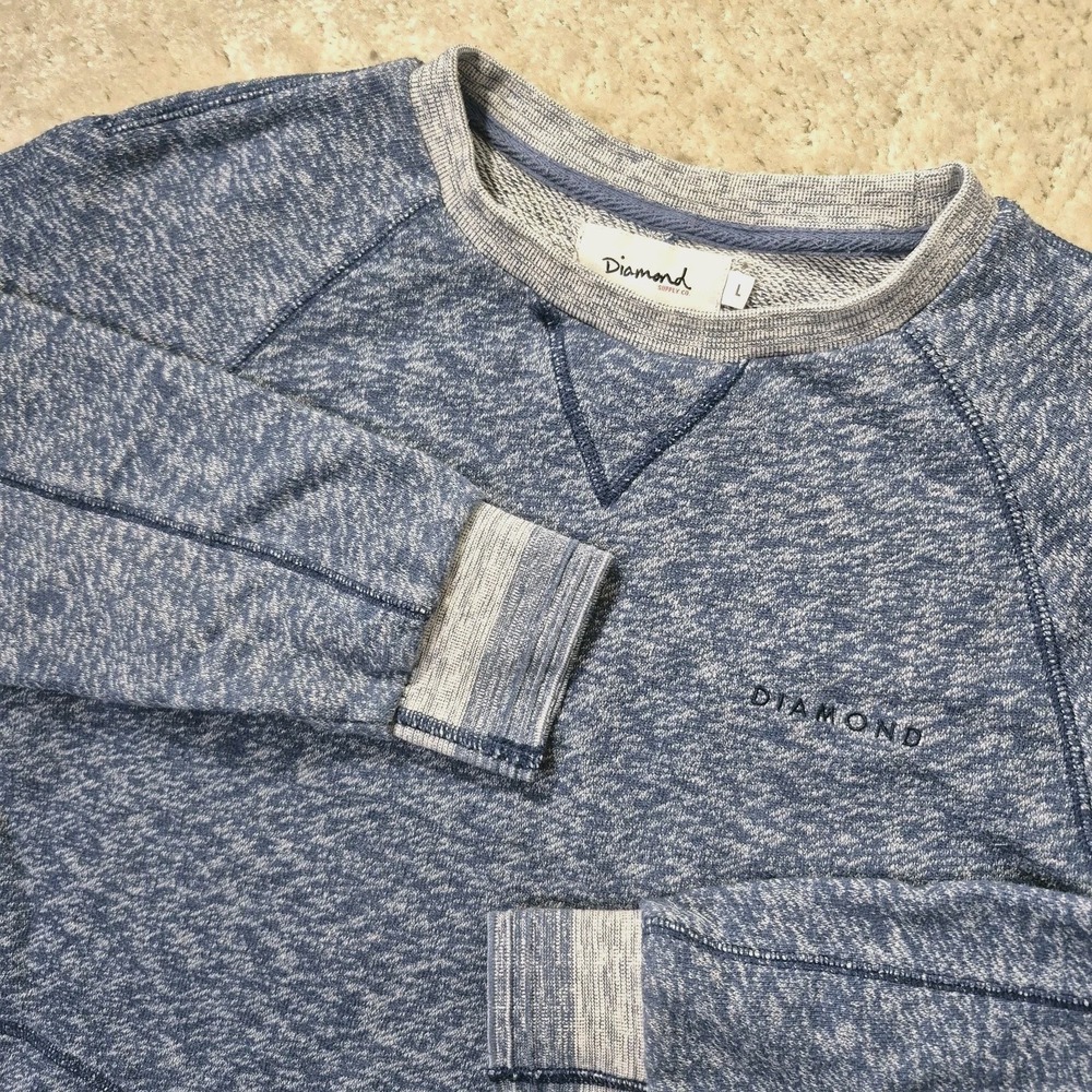 Diamond Supply Co Crewneck Sweatshirt Womens Large Blue Lined Comfort Lounge